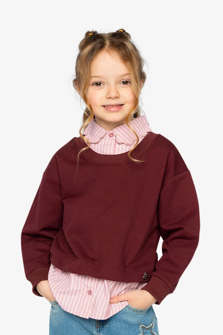 Deux Par Deux Fake Two Layer Sweater