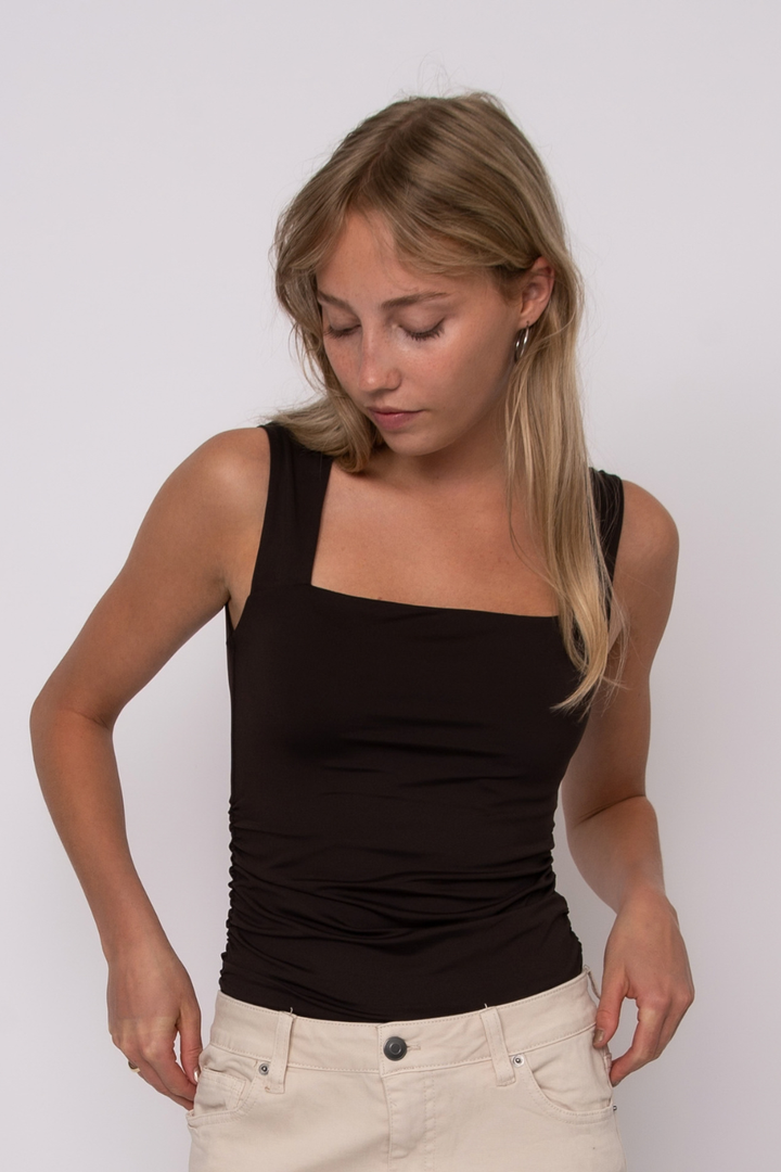 Second Skin by RD Style Davinci Square Neck Ruched Top