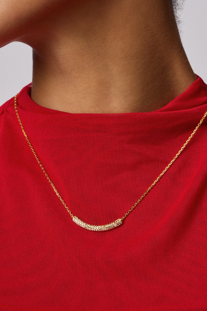 Sparkle Bar Necklace in Soft Gold
