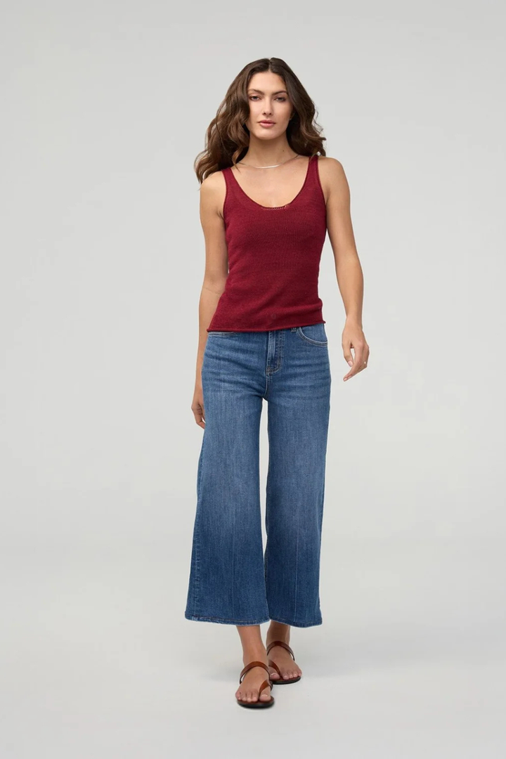 Performance Denim+ High Rise Wide Leg Crop - Hot Peppers Clothing