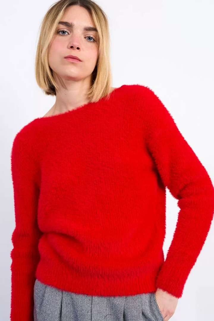 Fluffy knit sweater