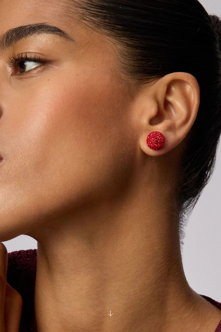Red Velvet Sparkle Ball™ Large Stud Earrings