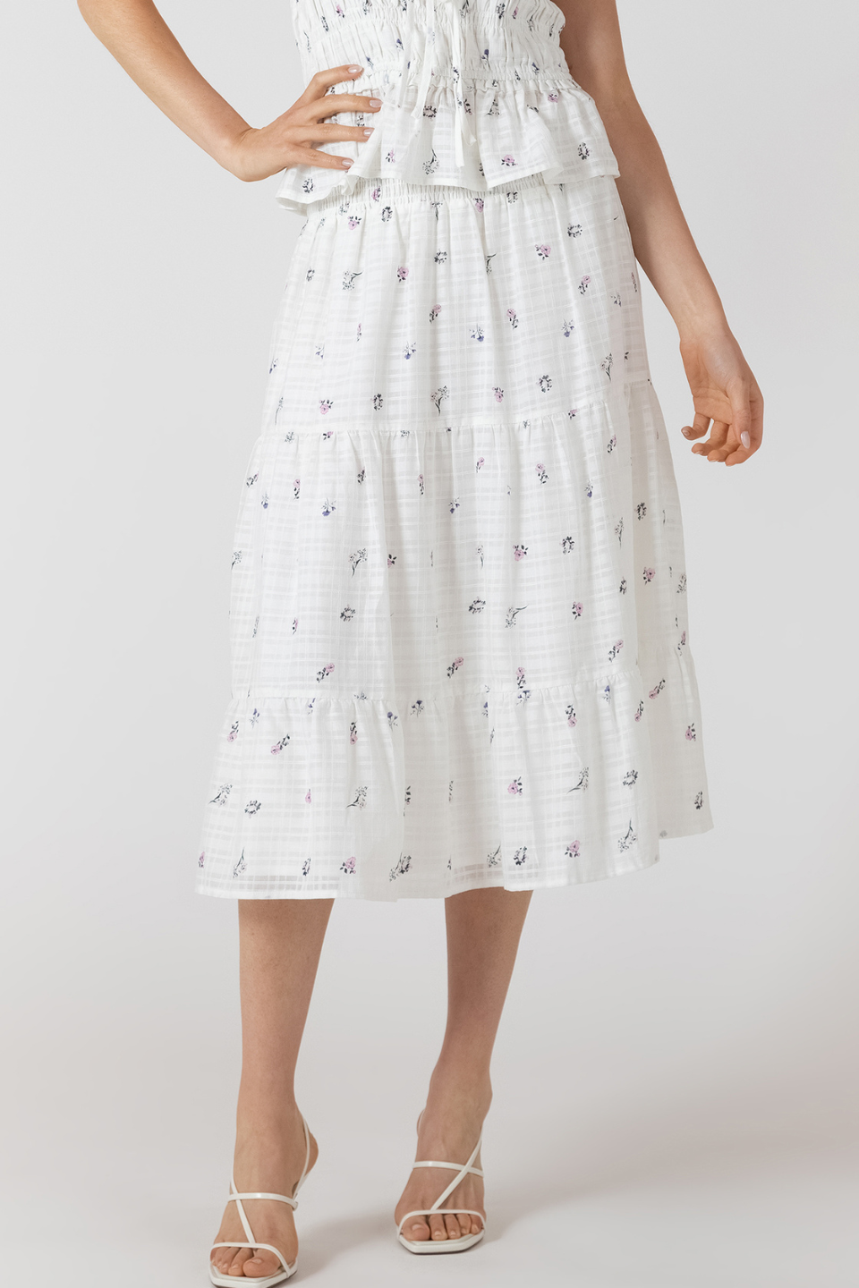 Dex Brooks Smocked Waist Midi Skirt - Hot Peppers Clothing