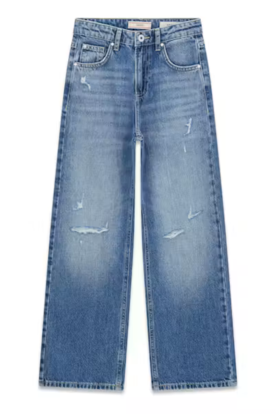 Guess Girls 90s Rigid Denim Pants with Distressing