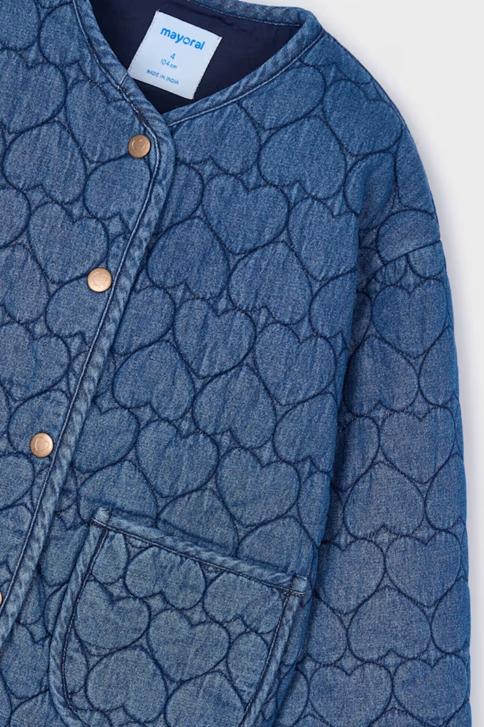 Heart Printed Denim Jacket