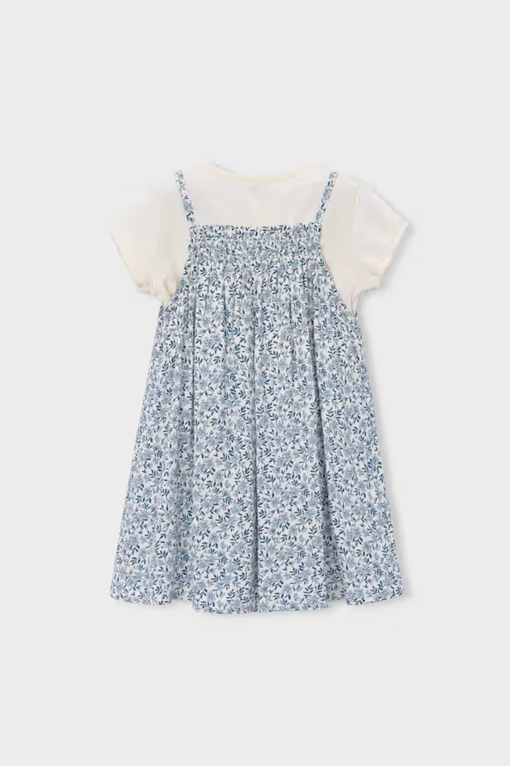 Printed Dress with Faux T-shirt - Hot Peppers Clothing