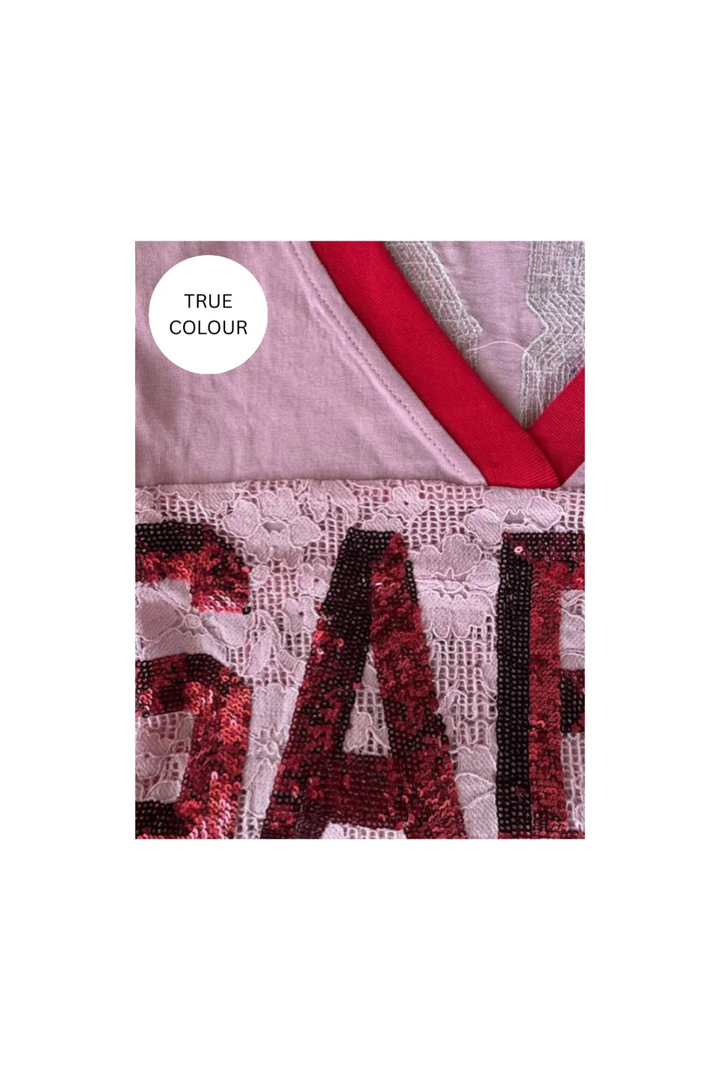 SABBI THE LACE VARSITY JERSEY