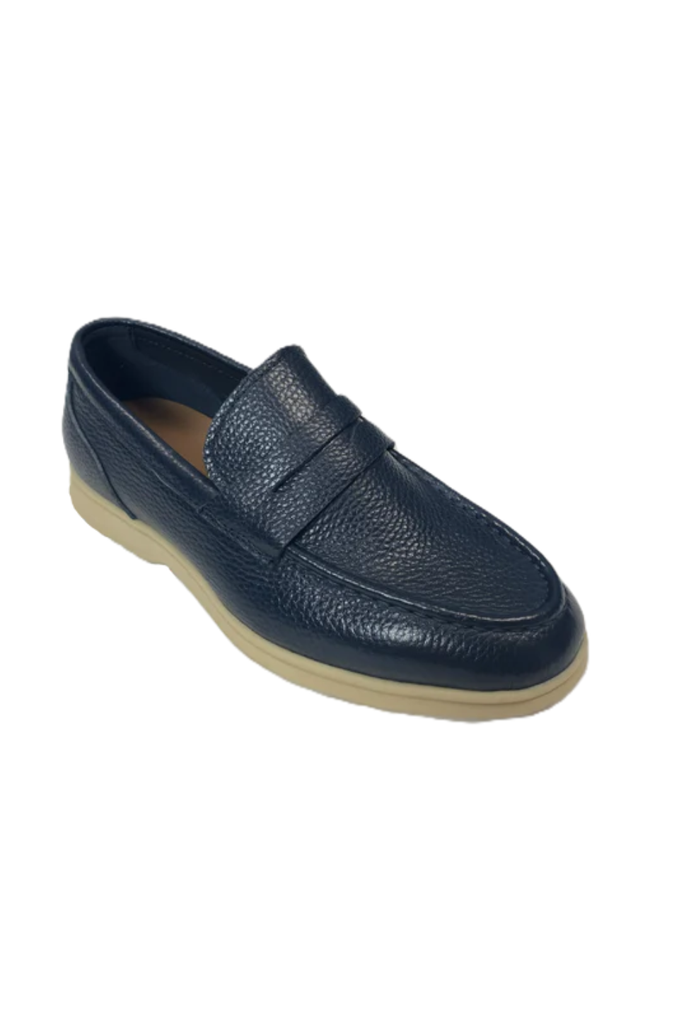 Pebbled Leather Slip On Loafer - Hot Peppers Clothing