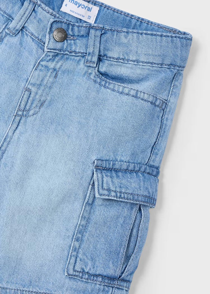 Denim Bermuda cargo shorts