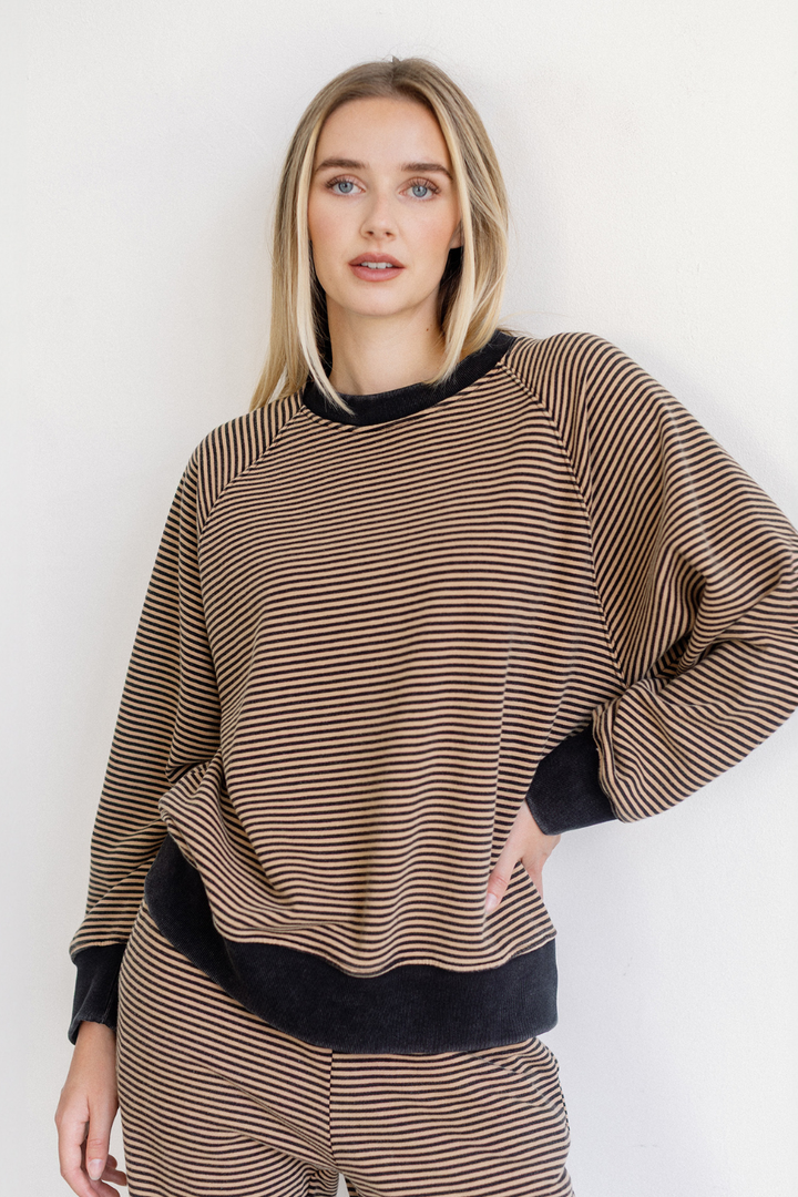 Brunette The Label Mini Stripe Crew