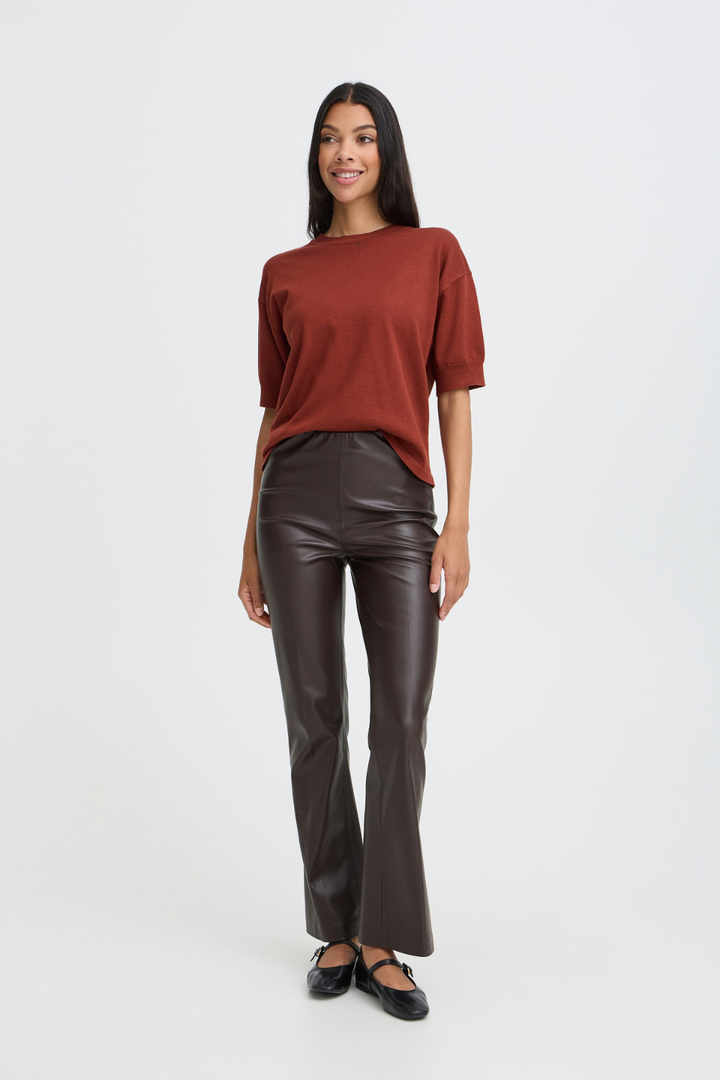 b.young Daja Coated Flare Trousers