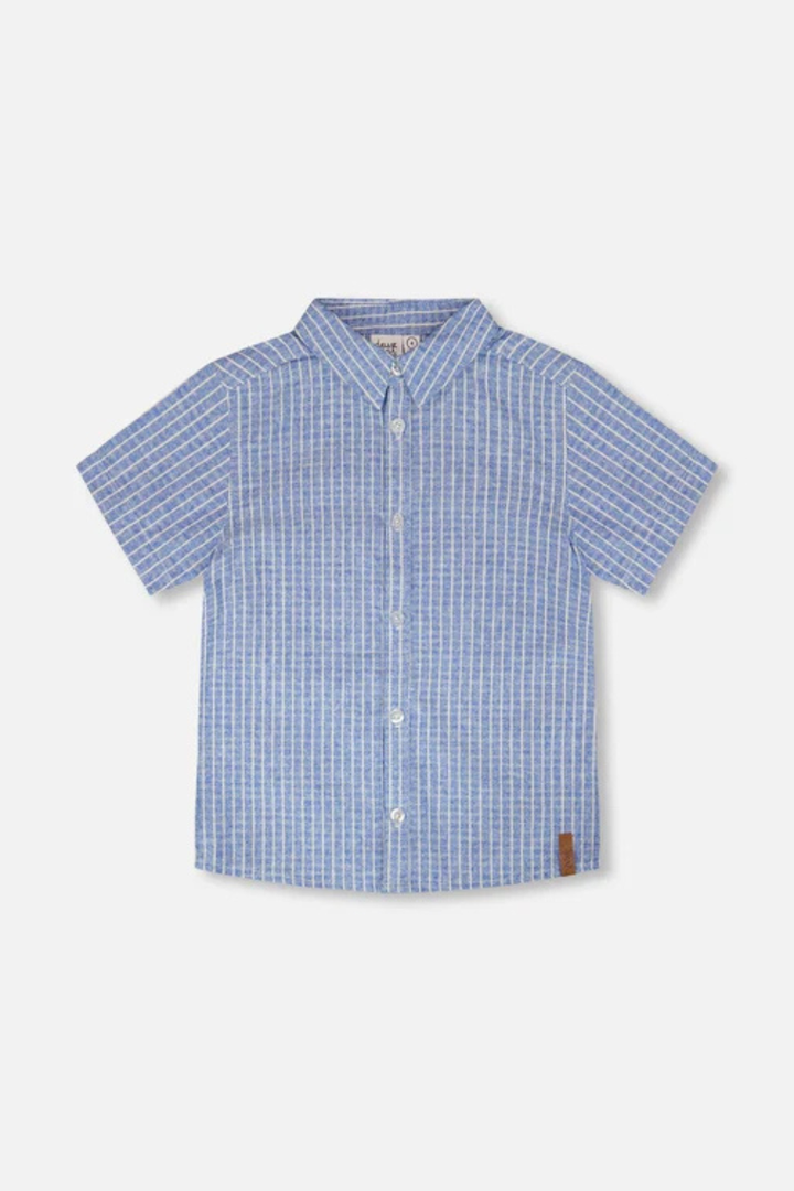 Printed Chambray Short-Sleeve Shirt