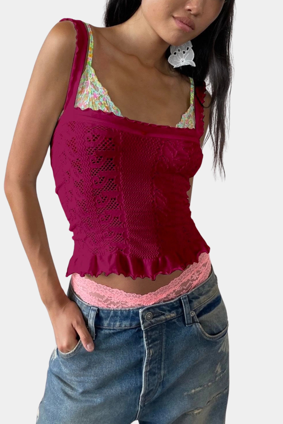 Free People So Soft Femme Square Neck Top FREE PEOPLE