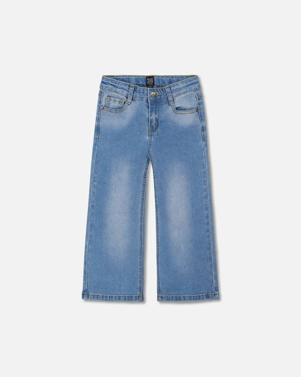 Wide leg jeans, Zip and button closure, Stretch fit