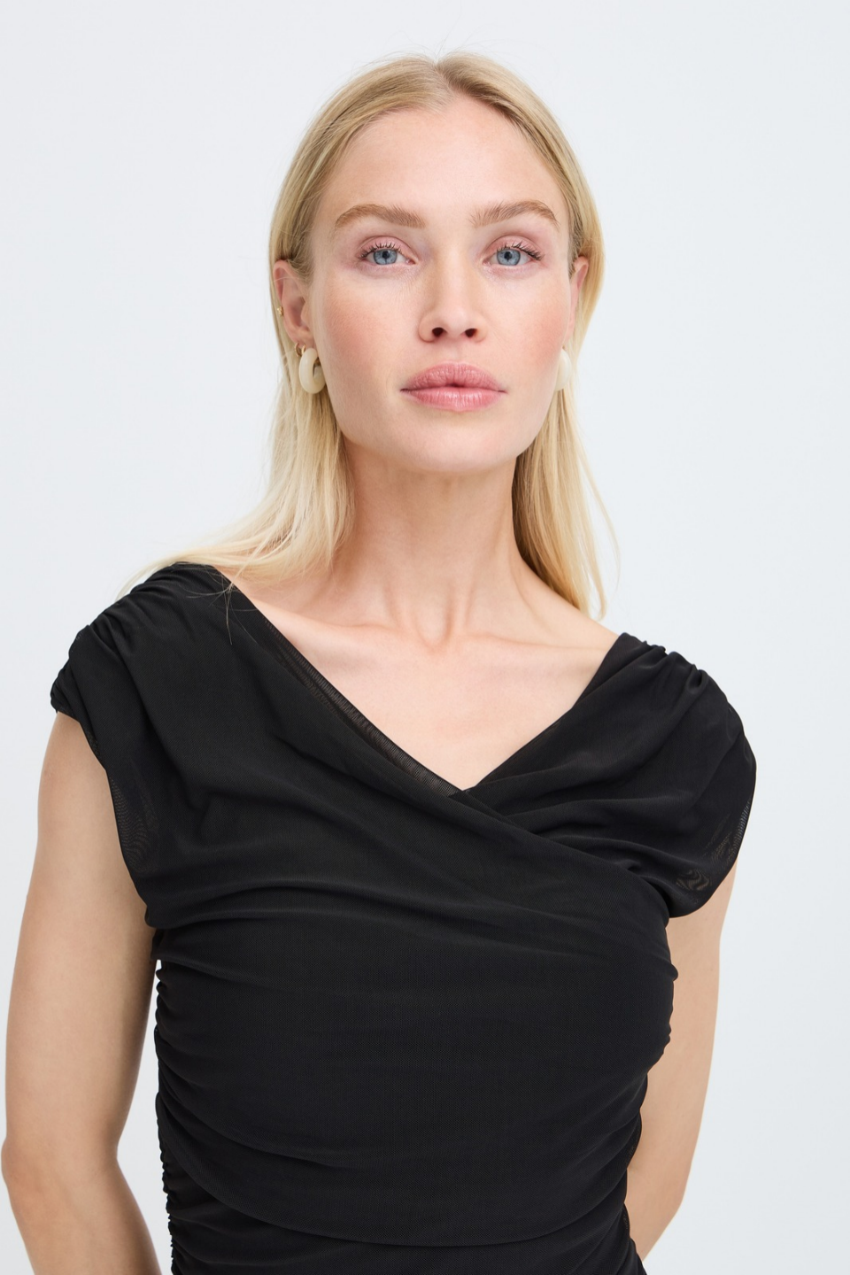 b.young Toa Ruched Mesh Maxi Dress