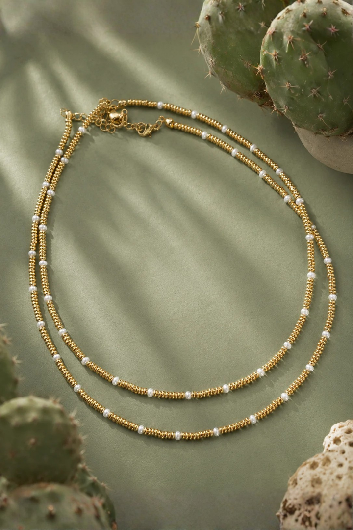 DBL Designs Good Energy 14K Gold Bead &amp; Pearl Layering Necklace