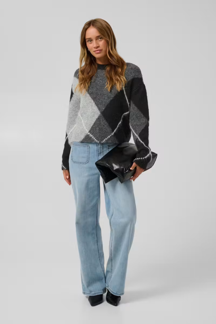 Kaffe Grith Wool Blend Argyle Pullover