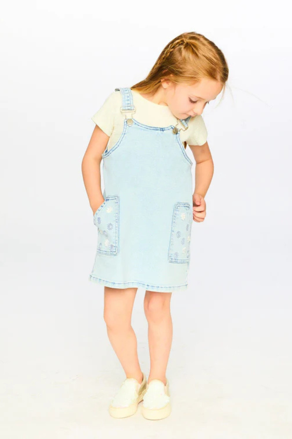 Light Blue Denim Overall Dress