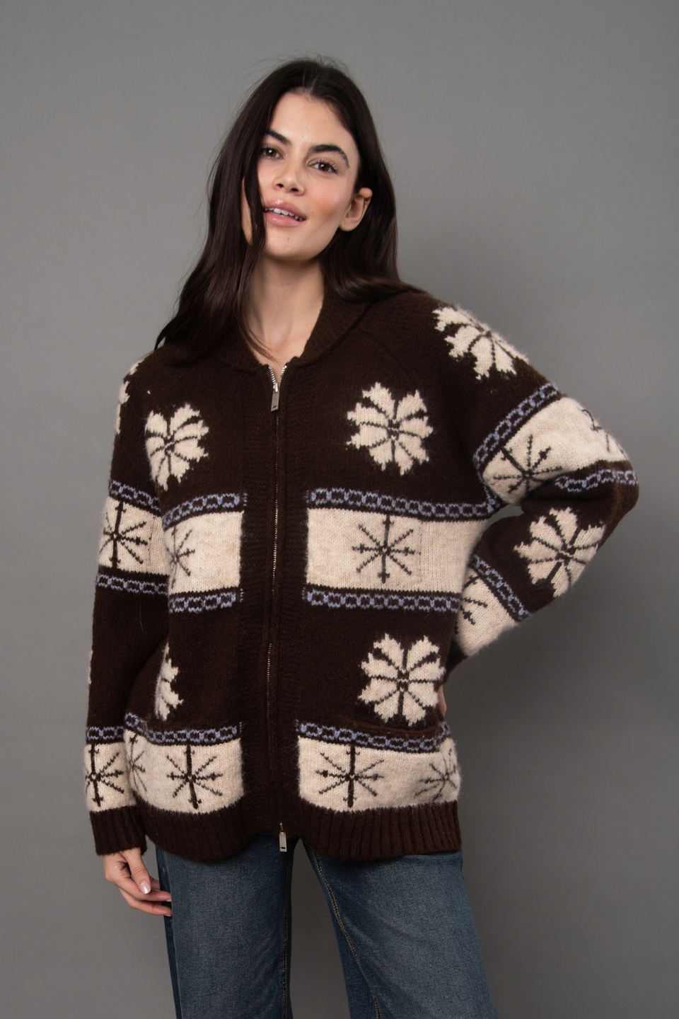 RD Style Saffron Long Raglan Sleeve Shawl Neck Cardigan