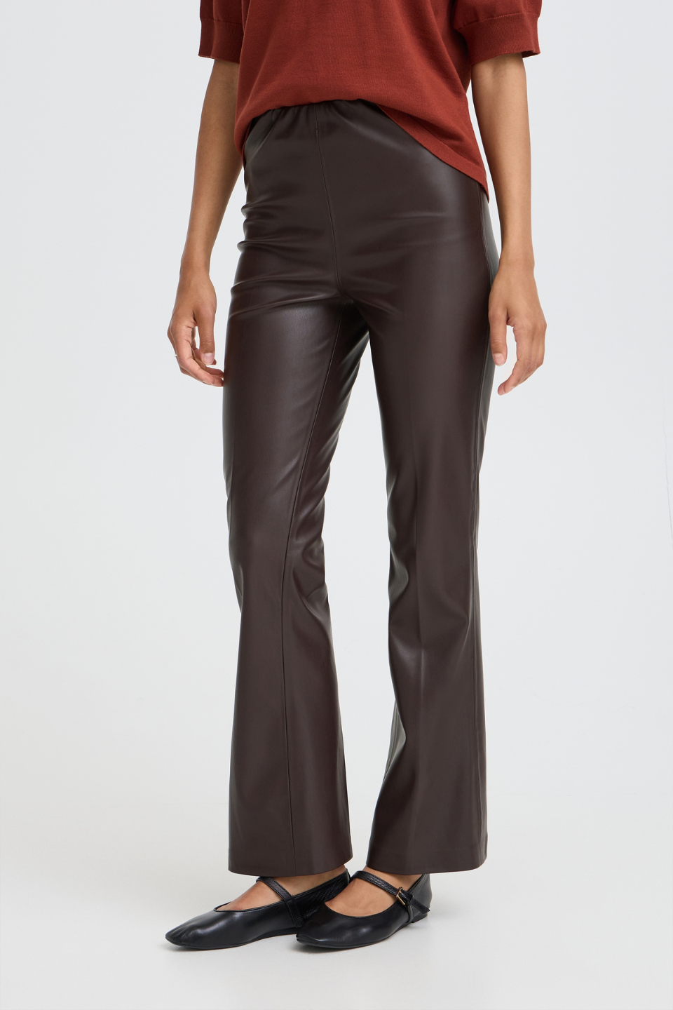 b.young Daja Coated Flare Trousers