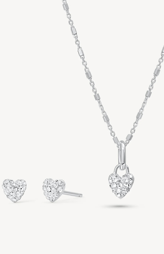 Stocking Stuffer – Sparkle Heart Set in White