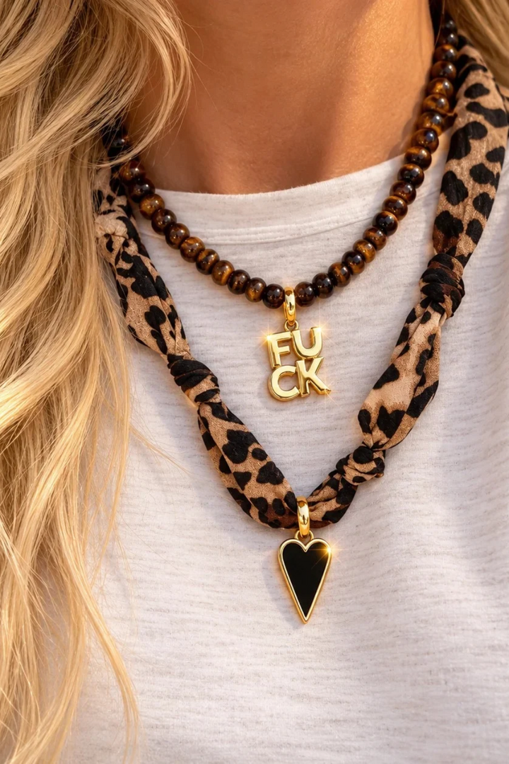DBL Designs F*CK Tiger’s Eye Gemstone Necklace