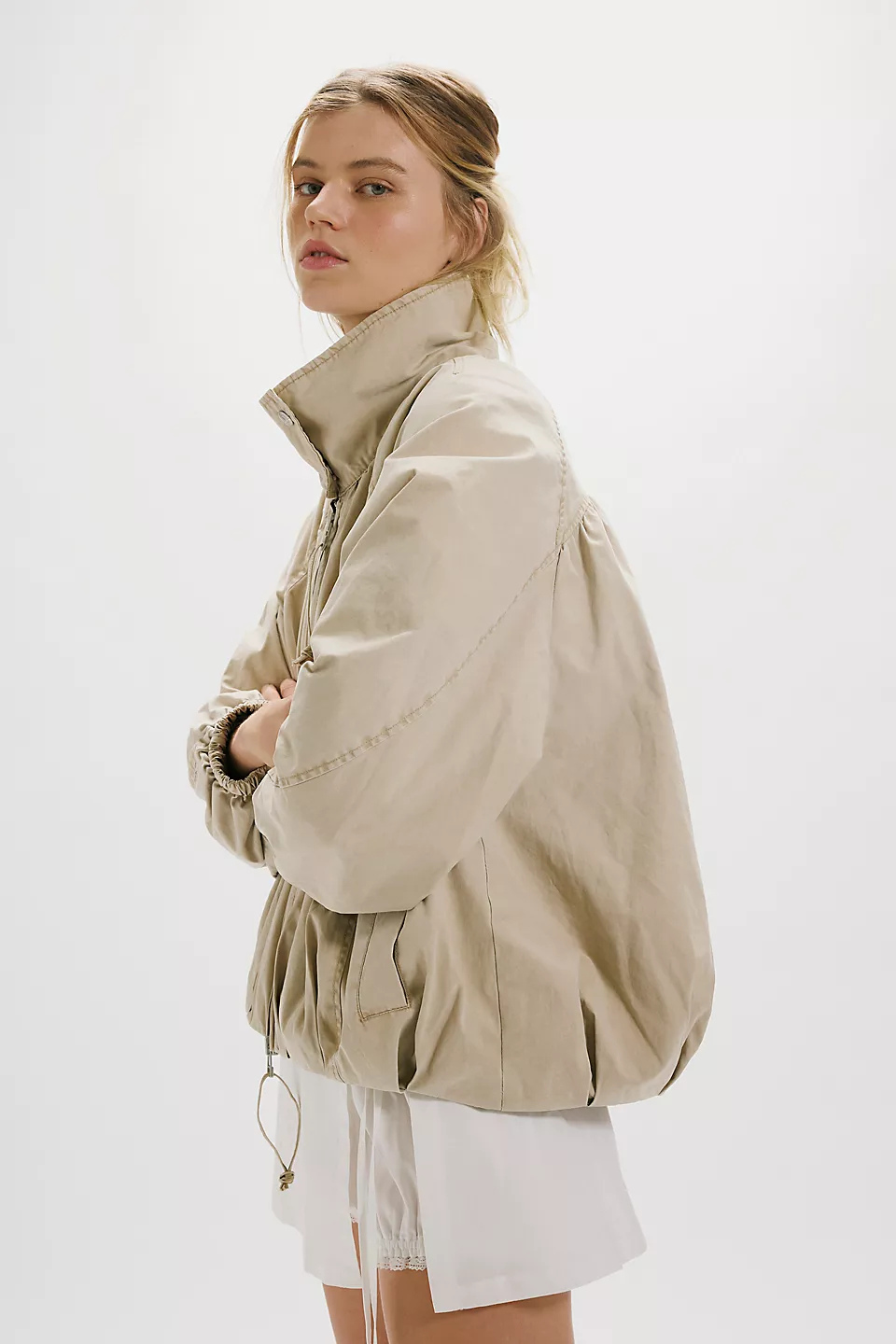 Free People Chelsea Funnel-Neck Jacket FREE PEOPLE
