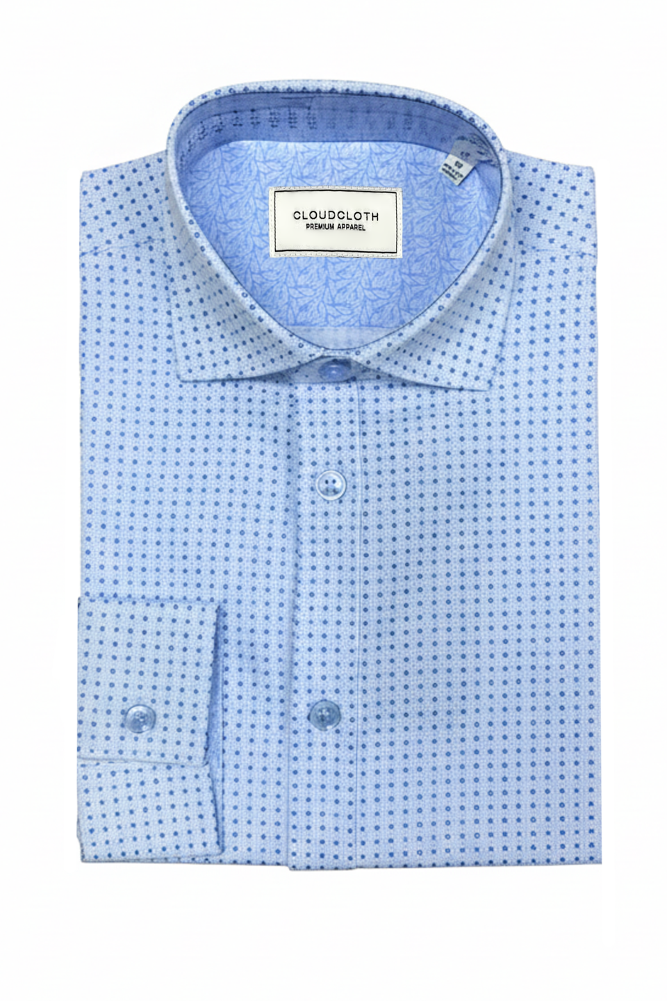 Cloud Cloth 4-Way Stretch Dress Shirt in Blue Circle