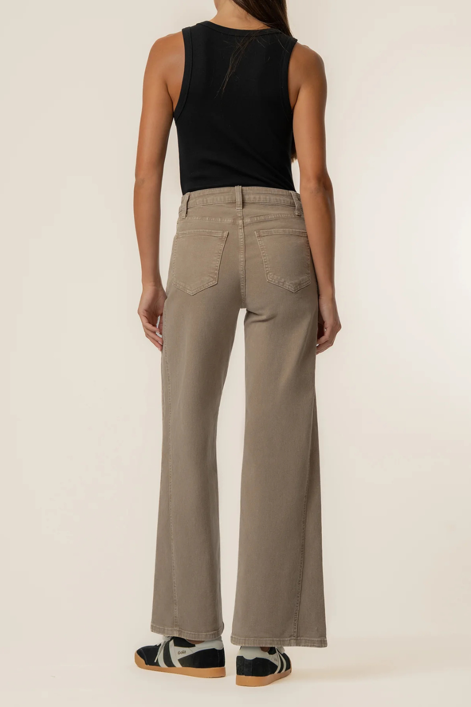 KUT From The Kloth Meg High Rise Wide Leg in Milk Tea