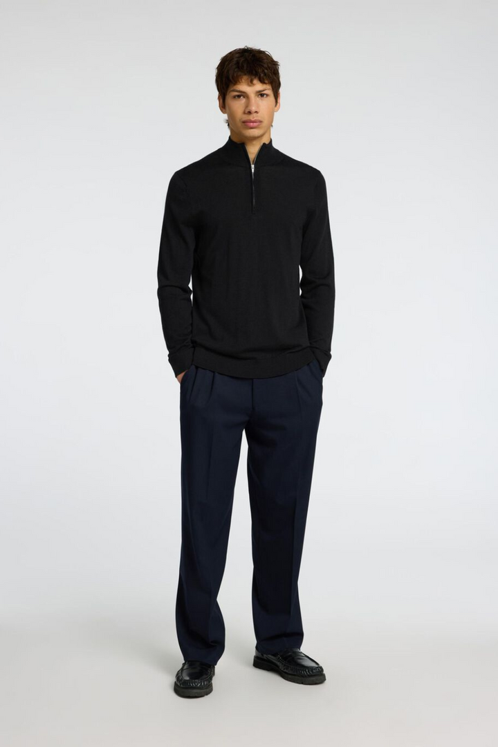 100% MERINO WOOL HALF-ZIP JUMPER