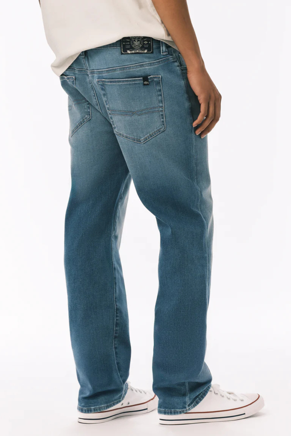 Buffalo David Bitton Straight Six Freedom Flex Jeans in Sanded Wash - Hot Peppers Clothing