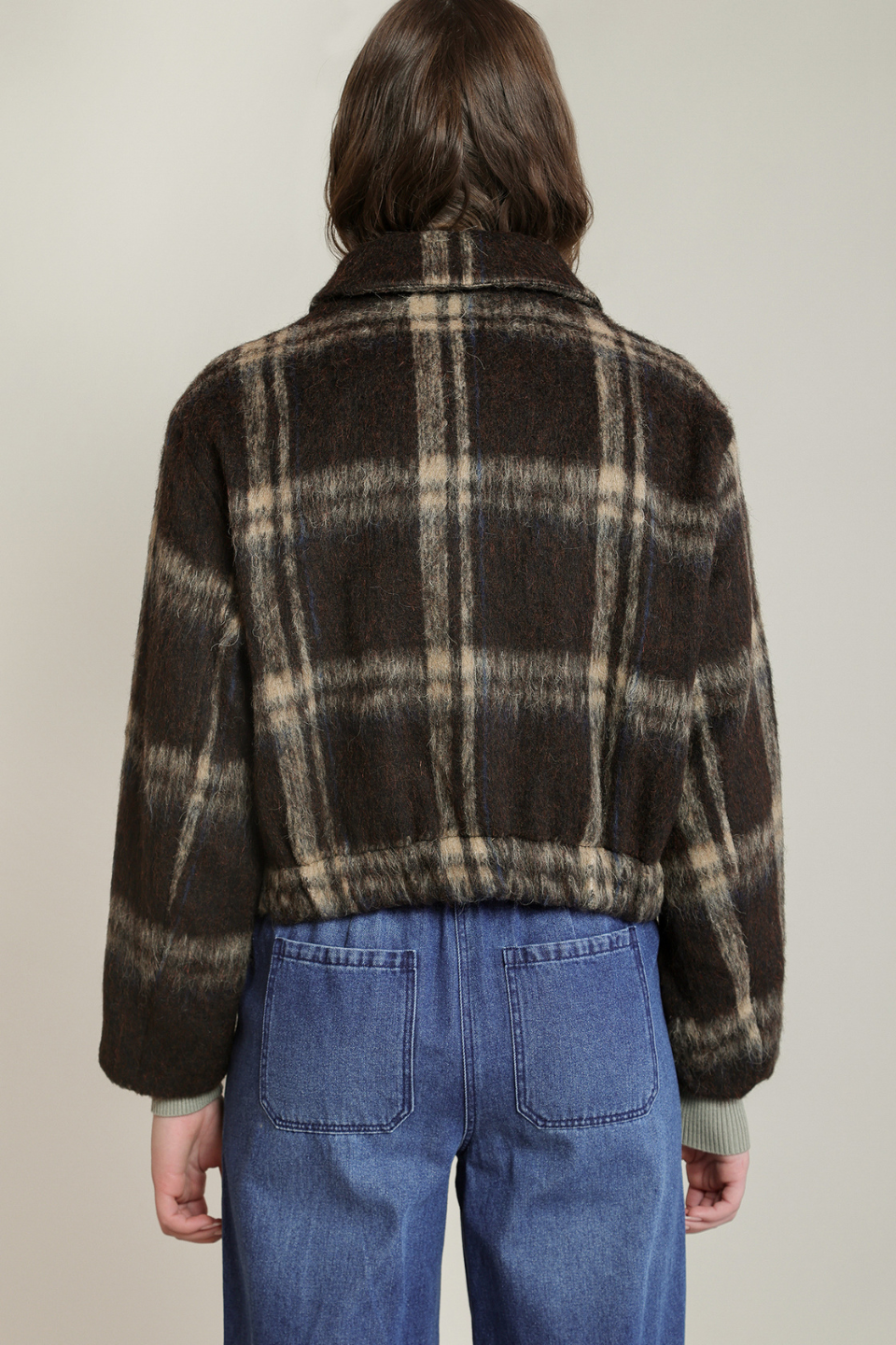 Dex Corinne Checkered Wool-Blend Jacket