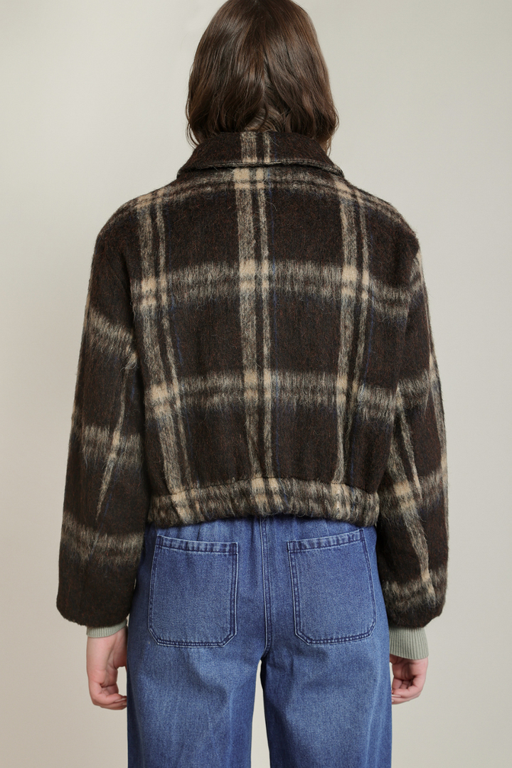 Dex Corinne Checkered Wool-Blend Jacket