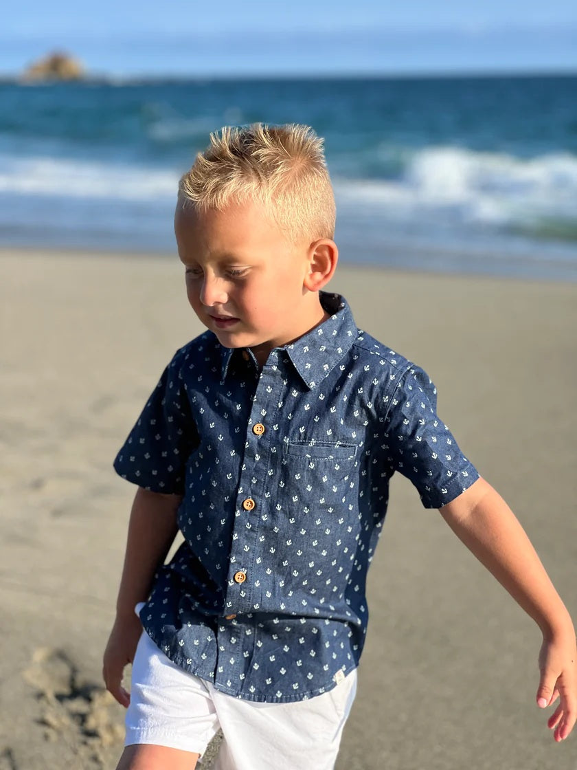 MAUI Chambray Anchor Woven Shirt
