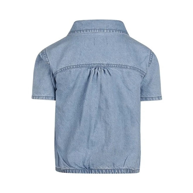 Denim Short Sleeve Blouse