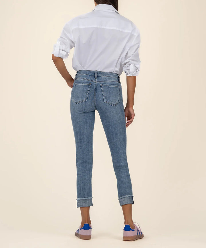 Amy Mid Rise Crop Straight Leg