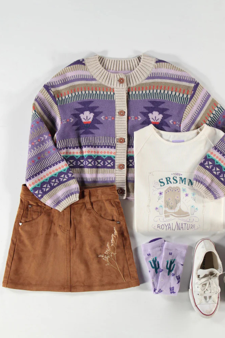 Brown faux suede skirt