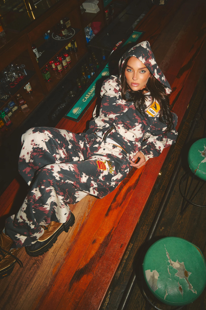 SABBI THE COW PRINT SABBI RANCH ZIP HOODIE SABBI