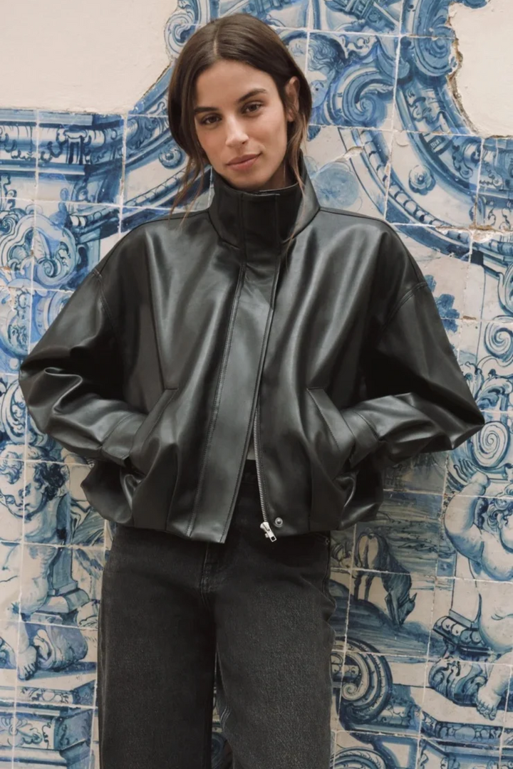 Z Supply Corin Faux Leather Bubble Jacket