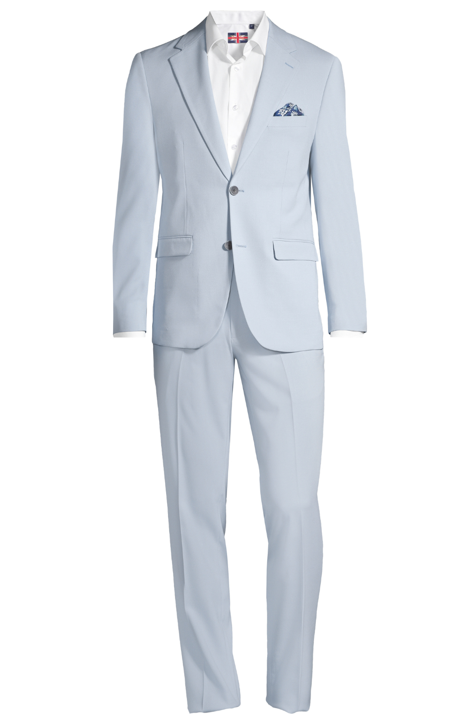 SOUL OF LONDON Slim Fit Stretch Suit in Powder Blue - Hot Peppers Clothing