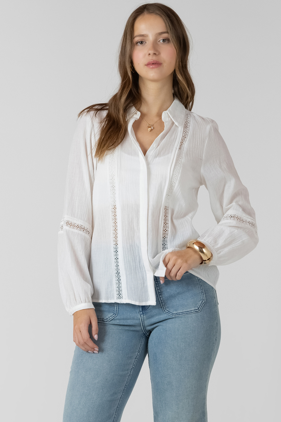 Dex Rhea Button Front Shirt - Hot Peppers Clothing