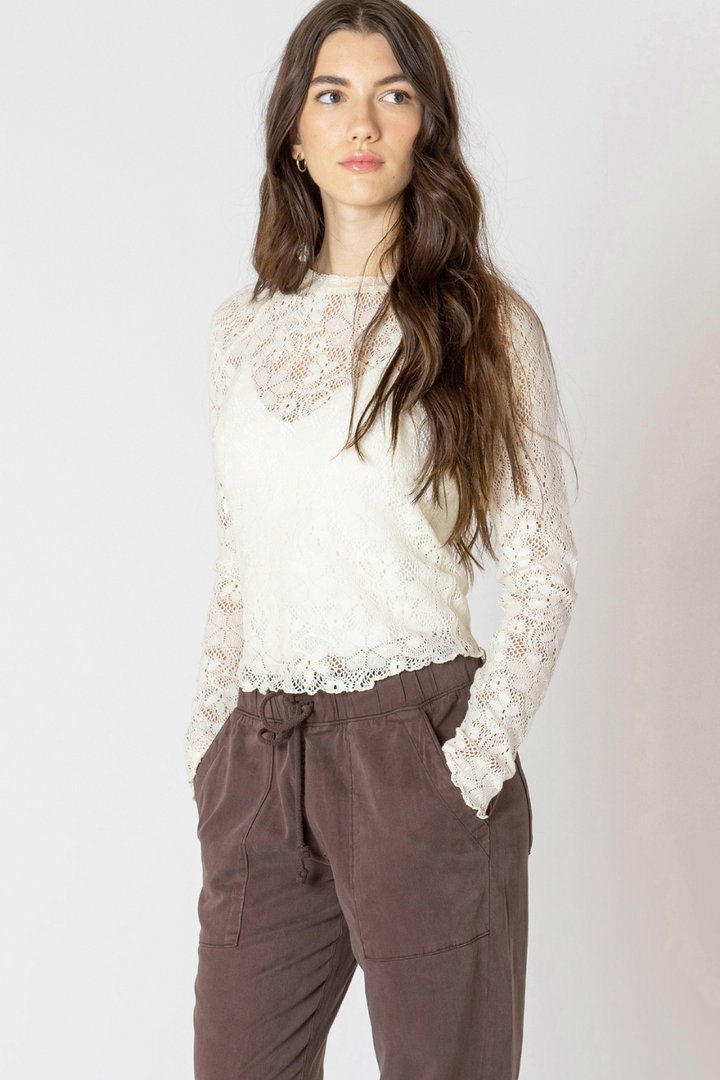 Liora Exposed Seam Lace Top