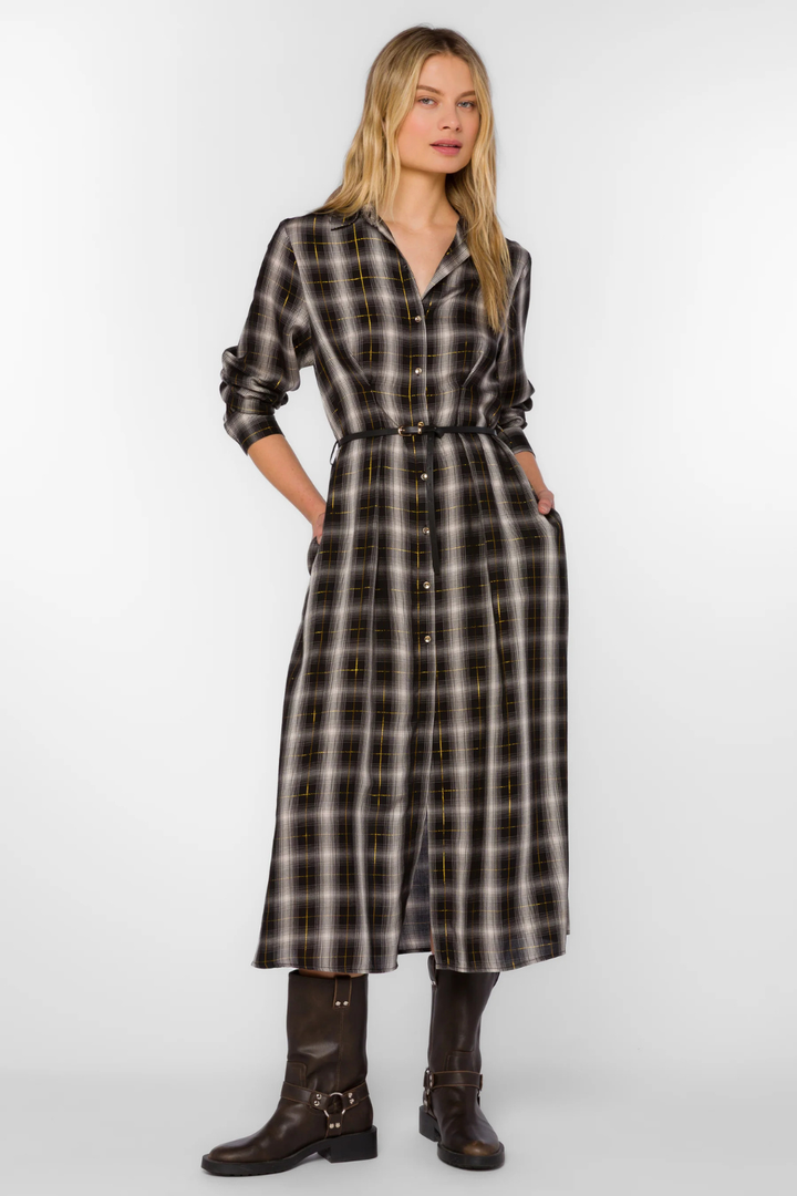 Jericho Black White Plaid Dress