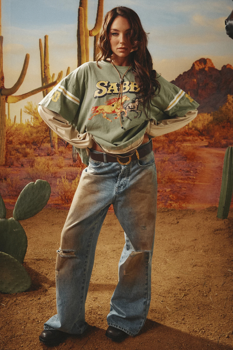 SABBI NEIGH SAYER LONG SLEEVE TEE SABBI