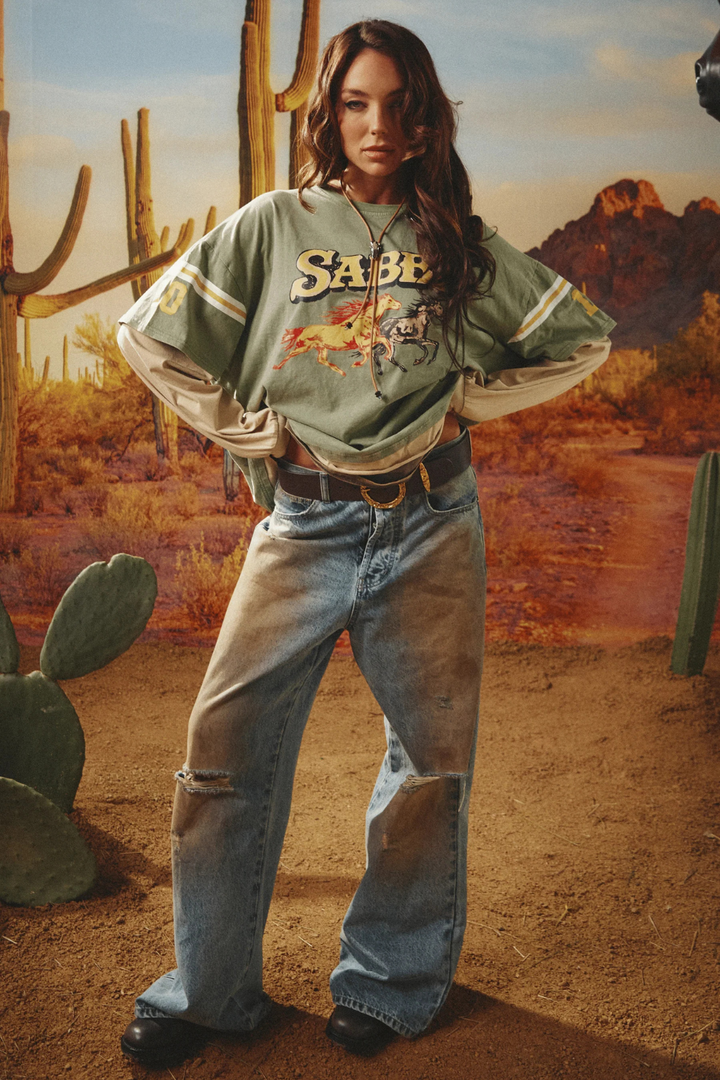 SABBI NEIGH SAYER LONG SLEEVE TEE SABBI