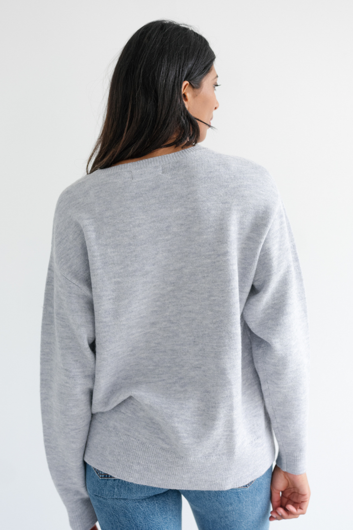 Oversized Knitted Crew Neck Sweater