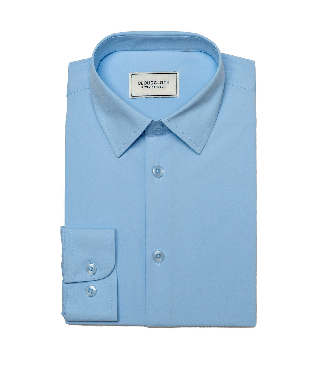 Cloud Cloth Stretch Dress Shirt in Light Blue AMERICAN EXCHANGE