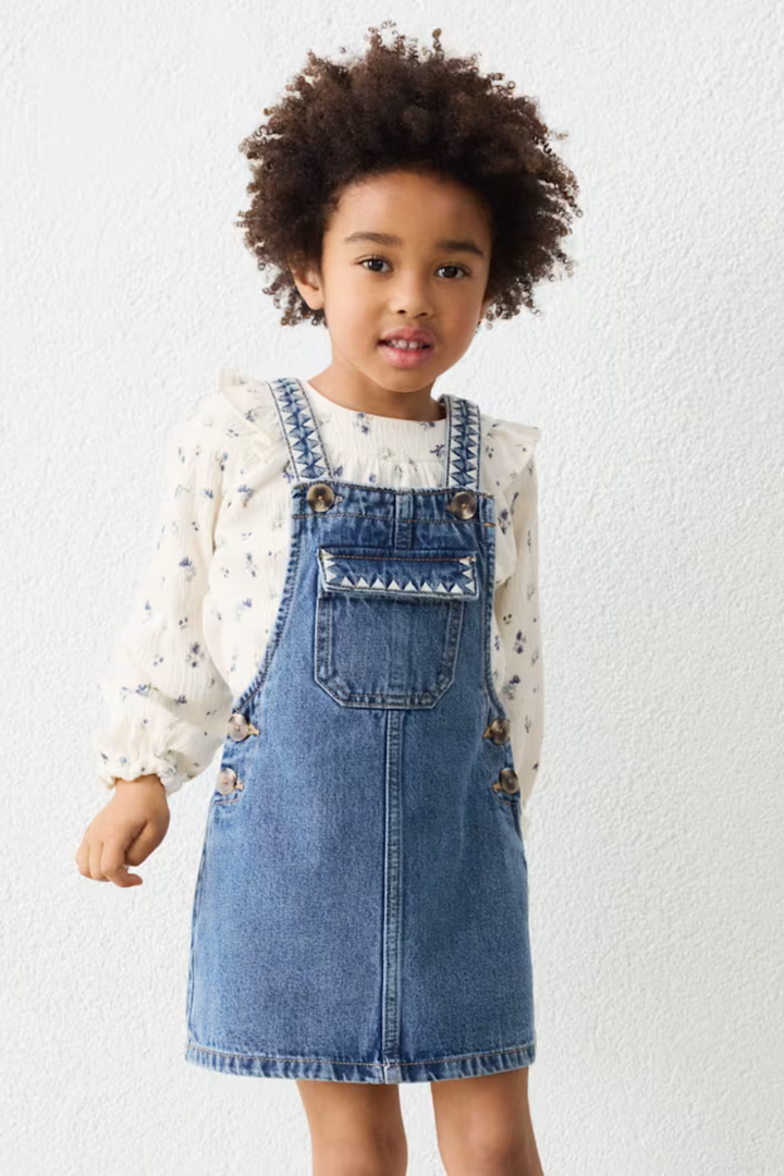 Mayoral Girls Embroidered Overall Skirt