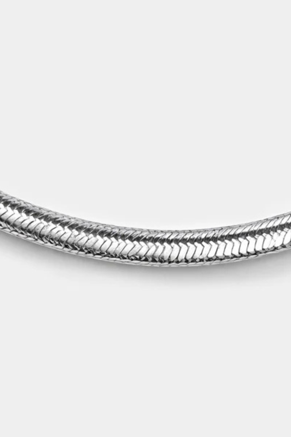 BIZOU Silver Chain Flat Stainless Steel Snake Mesh BIZOU