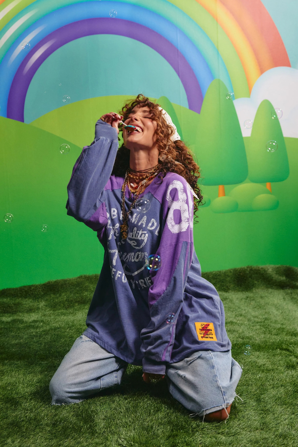 SABBI THE HIGH QUALITY HUMAN LONG SLEEVE TEE - PURPLE